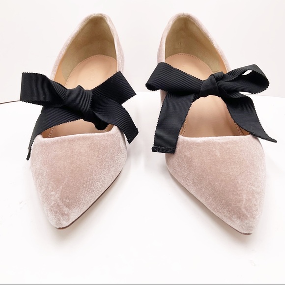 🆕{J.Crew} Avery Block Velvet Heels Bow - Picture 7 of 16